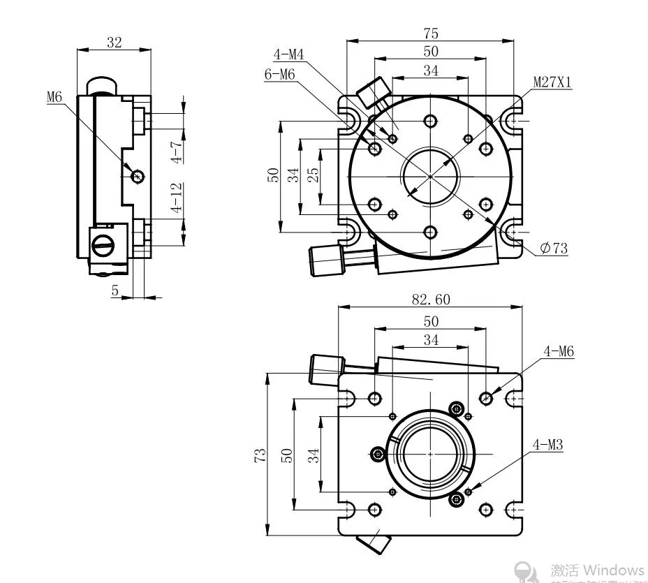 High Quality Fine Adjustment 360 Degree Coarse Adjustment Thread Precision Manual Rotary Stage